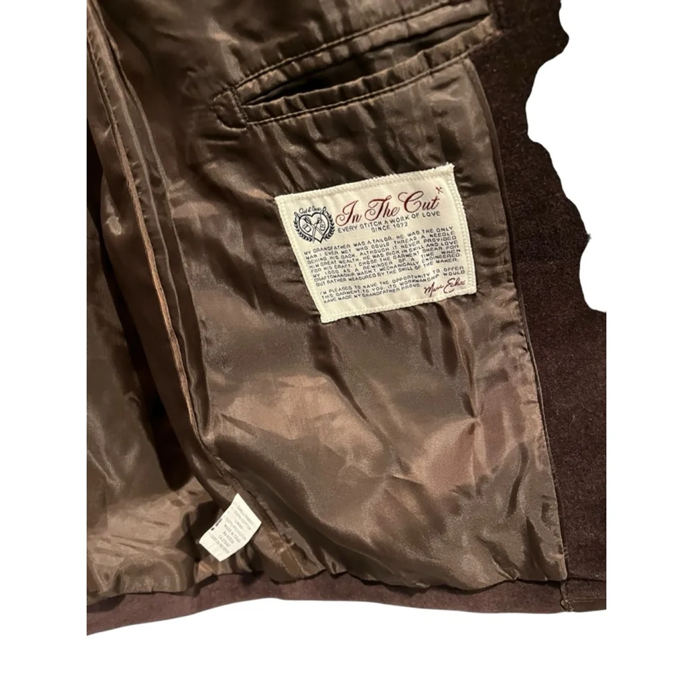 Vintage Marc Ecko Velvet Cut & Sew Chocolate Brown Blazer Size XL Men's Piping
